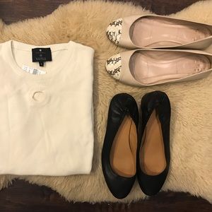 J.Crew Anya Block Heels Black matte leather 8